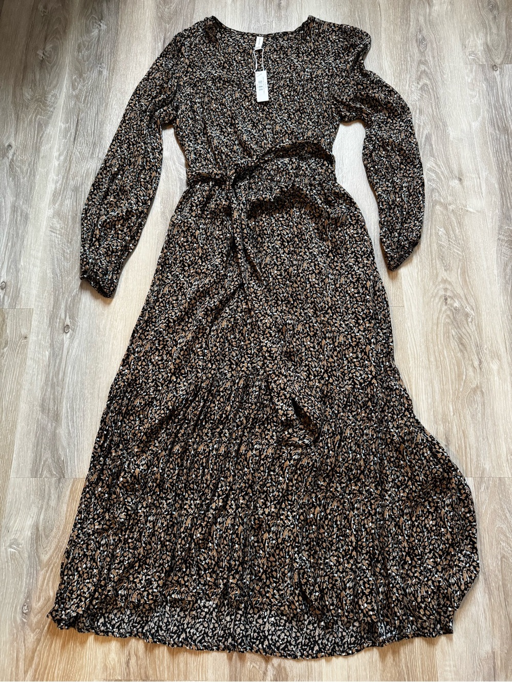 NWT - Gentle Fawn - Black and Tan Printed Midi Dress